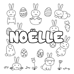 Coloraci&oacute;n del nombre NO&Euml;LLE - decorado Pascua