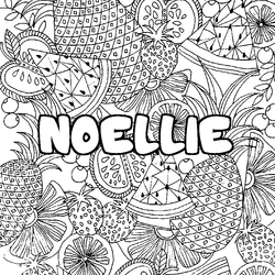Coloraci&oacute;n del nombre NOELLIE - decorado mandala de frutas