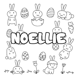 Coloraci&oacute;n del nombre NOELLIE - decorado Pascua