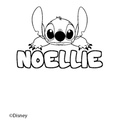 Coloraci&oacute;n del nombre NOELLIE - decorado Stitch