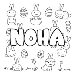 Coloraci&oacute;n del nombre NOHA - decorado Pascua