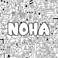 Coloraci&oacute;n del nombre NOHA - decorado ciudad