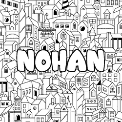 Coloraci&oacute;n del nombre NOHAN - decorado ciudad