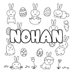 Coloraci&oacute;n del nombre NOHAN - decorado Pascua