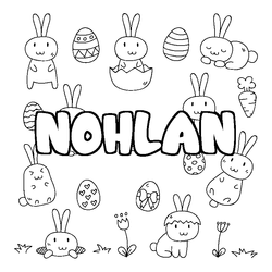 Coloraci&oacute;n del nombre NOHLAN - decorado Pascua