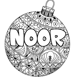 Coloraci&oacute;n del nombre NOOR - decorado bola de Navidad