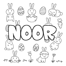 Coloraci&oacute;n del nombre NOOR - decorado Pascua