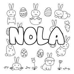 Coloraci&oacute;n del nombre NOLA - decorado Pascua
