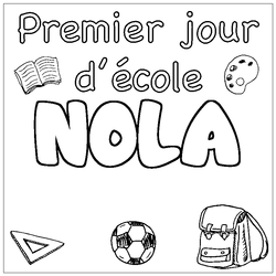 Coloraci&oacute;n del nombre NOLA - decorado primer d&iacute;a de escuela