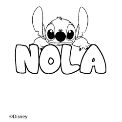 Coloraci&oacute;n del nombre NOLA - decorado Stitch