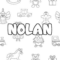 Coloraci&oacute;n del nombre NOLAN - decorado juguetes