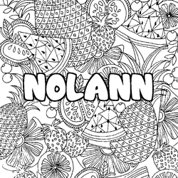 Coloraci&oacute;n del nombre NOLANN - decorado mandala de frutas