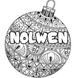 Coloraci&oacute;n del nombre NOLWEN - decorado bola de Navidad