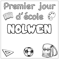 Coloraci&oacute;n del nombre NOLWEN - decorado primer d&iacute;a de escuela