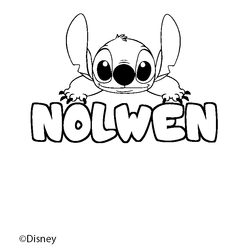 Coloraci&oacute;n del nombre NOLWEN - decorado Stitch
