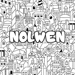 Coloraci&oacute;n del nombre NOLWEN - decorado ciudad