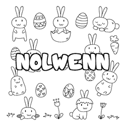Coloraci&oacute;n del nombre NOLWENN - decorado Pascua
