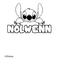 Coloraci&oacute;n del nombre NOLWENN - decorado Stitch