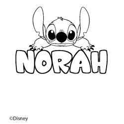 Coloraci&oacute;n del nombre NORAH - decorado Stitch