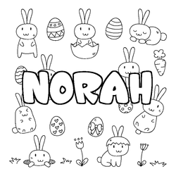 Coloraci&oacute;n del nombre NORAH - decorado Pascua