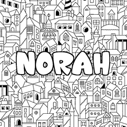 Coloraci&oacute;n del nombre NORAH - decorado ciudad