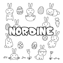 Coloraci&oacute;n del nombre NORDINE - decorado Pascua