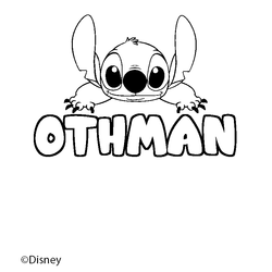 Coloraci&oacute;n del nombre OTHMAN - decorado Stitch