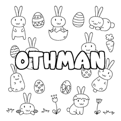 Coloraci&oacute;n del nombre OTHMAN - decorado Pascua