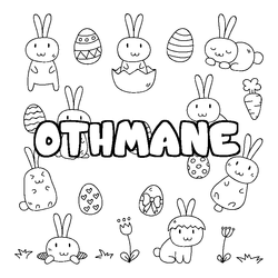 Coloraci&oacute;n del nombre OTHMANE - decorado Pascua