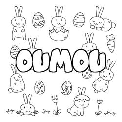 Coloraci&oacute;n del nombre OUMOU - decorado Pascua