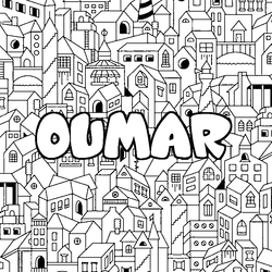 Coloraci&oacute;n del nombre OUMAR - decorado ciudad