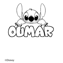 Coloraci&oacute;n del nombre OUMAR - decorado Stitch