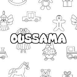 Coloraci&oacute;n del nombre OUSSAMA - decorado juguetes