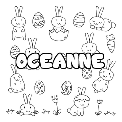 Coloraci&oacute;n del nombre OCEANNE - decorado Pascua