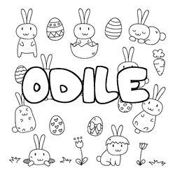 Coloraci&oacute;n del nombre ODILE - decorado Pascua