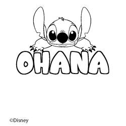Coloraci&oacute;n del nombre OHANA - decorado Stitch