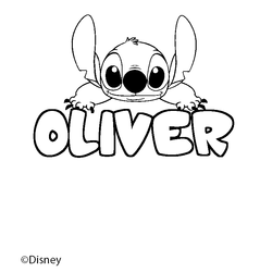 Coloraci&oacute;n del nombre OLIVER - decorado Stitch