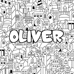 Coloraci&oacute;n del nombre OLIVER - decorado ciudad