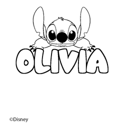 Coloraci&oacute;n del nombre OLIVIA - decorado Stitch