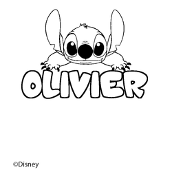 Coloraci&oacute;n del nombre OLIVIER - decorado Stitch