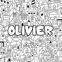 Coloraci&oacute;n del nombre OLIVIER - decorado ciudad