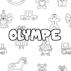 Coloraci&oacute;n del nombre OLYMPE - decorado juguetes