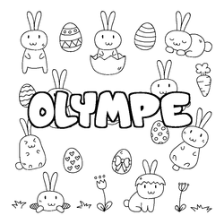 Coloraci&oacute;n del nombre OLYMPE - decorado Pascua