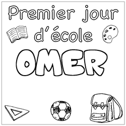 Coloraci&oacute;n del nombre OMER - decorado primer d&iacute;a de escuela
