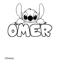 Coloraci&oacute;n del nombre OMER - decorado Stitch