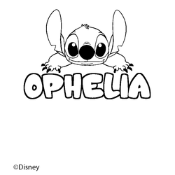 Coloraci&oacute;n del nombre OPHELIA - decorado Stitch