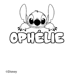 Coloraci&oacute;n del nombre OPH&Eacute;LIE - decorado Stitch