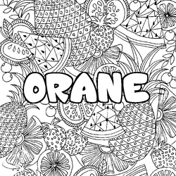 Coloraci&oacute;n del nombre ORANE - decorado mandala de frutas