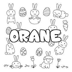 Coloraci&oacute;n del nombre ORANE - decorado Pascua