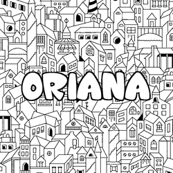 Coloraci&oacute;n del nombre ORIANA - decorado ciudad
